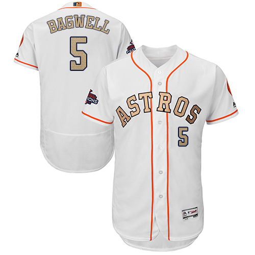 Astros #5 Jeff Bagwell White FlexBase Authentic 2018 Gold Program Cool Base Stitched MLB Jersey